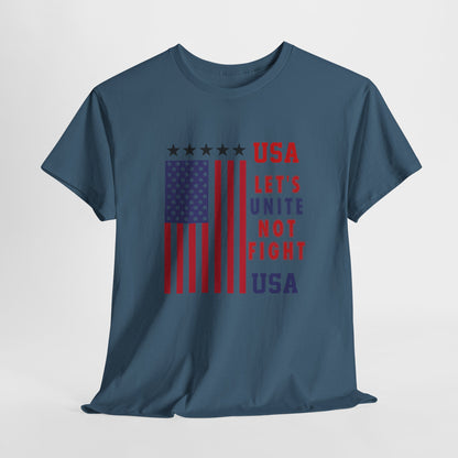 USA Unity Shirt, Let's Unite Not Fight, Patriotic American Flag T-Shirt, American pride Unisex Tee, Independence Day Shirt