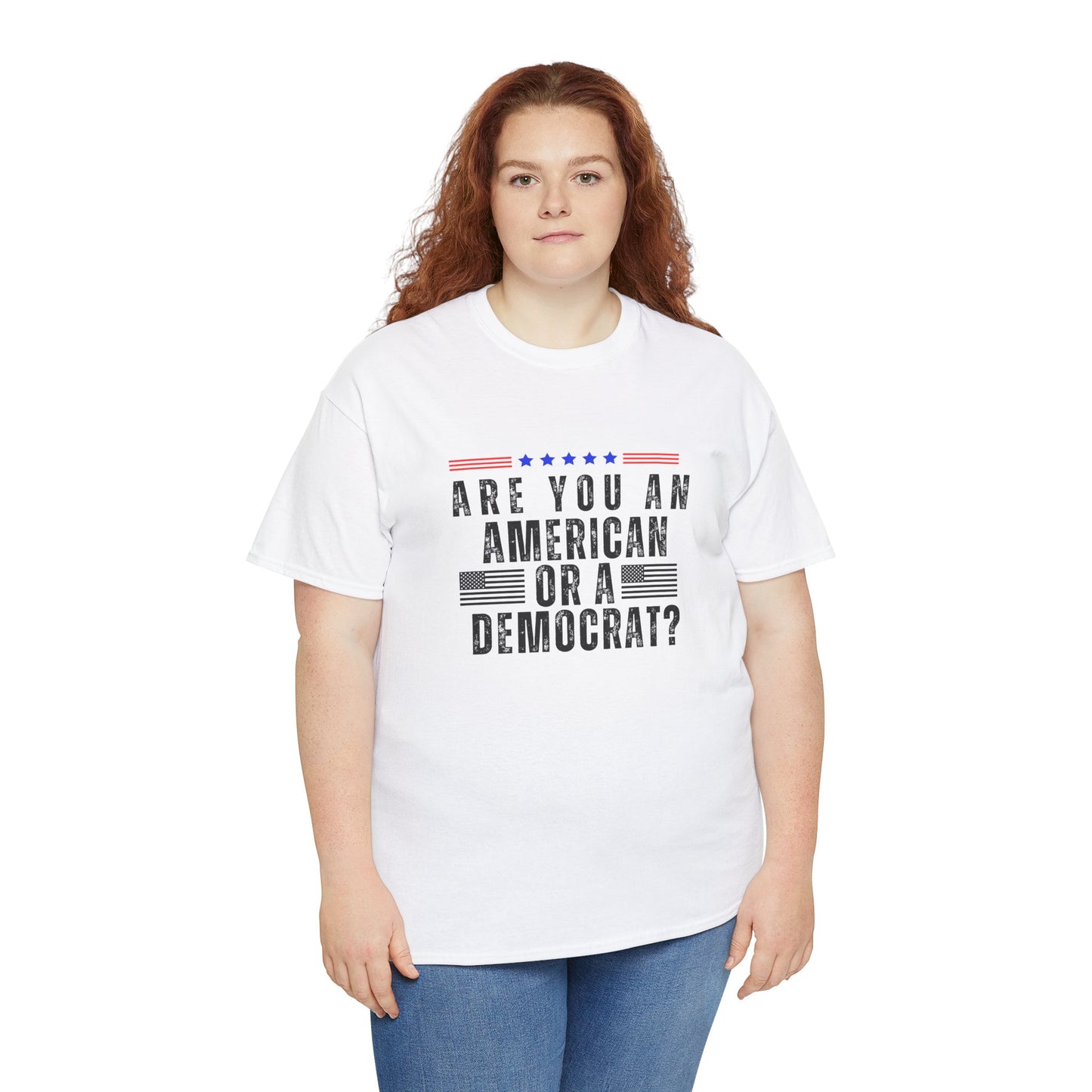 Patriotic T-shirt American or Democrat Shirt Election 2024 Political Statement Tee Proud American Gift Ideas