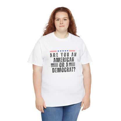 Patriotic T-shirt American or Democrat Shirt Election 2024 Political Statement Tee Proud American Gift Ideas