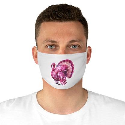 Turkey Thanksgiving Face Mask, Sparkly Pink Disco Turkey, Reusable Facemask, Adjustable Cloth Mask, Gift Ideas for Holidays