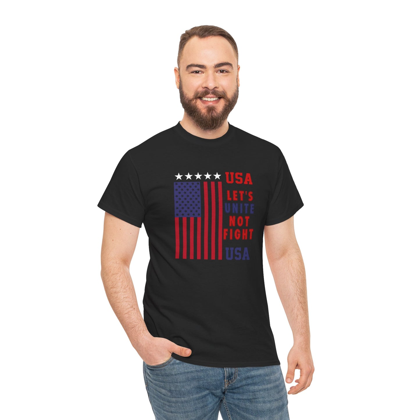 USA Unity Shirt, Let's Unite Not Fight, Patriotic American Flag T-Shirt, American pride Unisex Tee, Independence Day Shirt