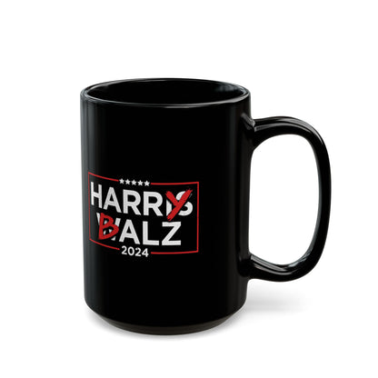 2024 Election Black Coffee Mug, Harris Walz, Funny Political Mug, Satire Humor, Novelty Gag Gift,  Trendy Humor Coffee Cup, 11oz and 15oz