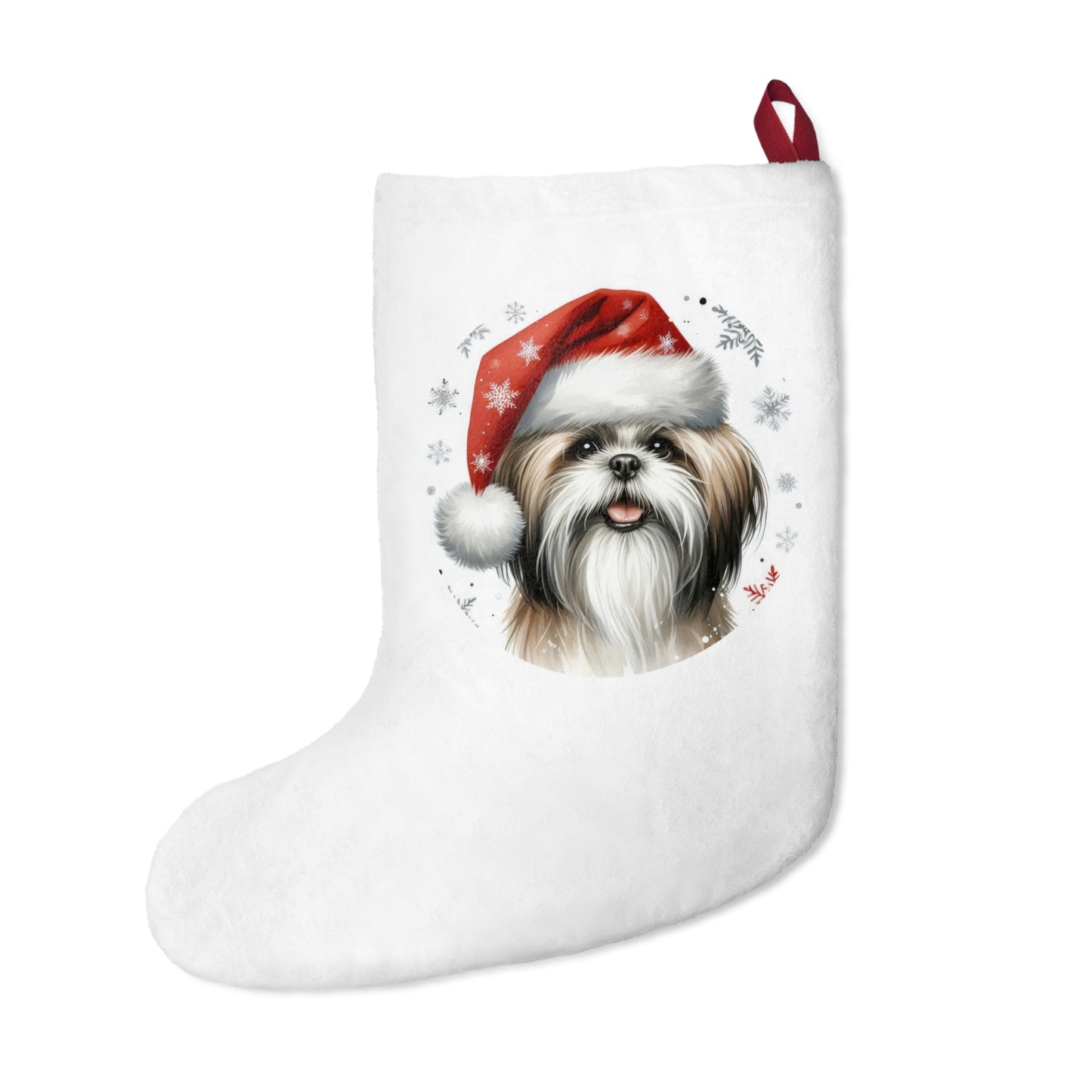 Shih Tzu Christmas Stocking for Pet Lovers, Holiday Decor for Dog Parents, Dog Christmas Decor,  Dog Parent Xmas Gift, Holiday hanging sock