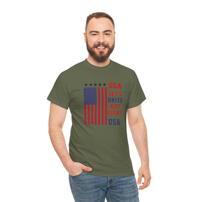 USA Unity Shirt, Let's Unite Not Fight, Patriotic American Flag T-Shirt, American pride Unisex Tee, Independence Day Shirt