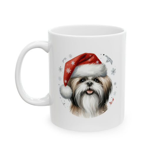 Shih Tzu Christmas Coffee Mug for Pet Lovers, Holiday Mug for Dog Parents, Furr Mom Xmas Gift