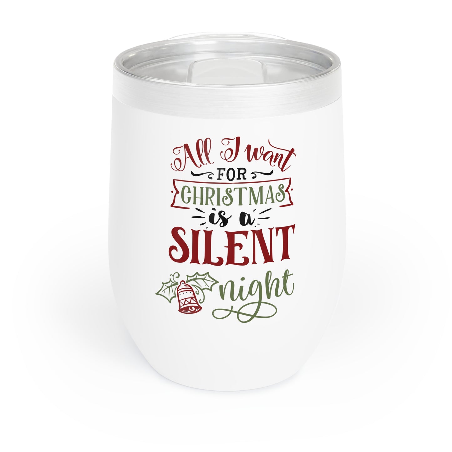 Christmas Insulated Wine Tumbler, Stainless Steel Container, 12oz Tumbler, Christmas Gift Ideas