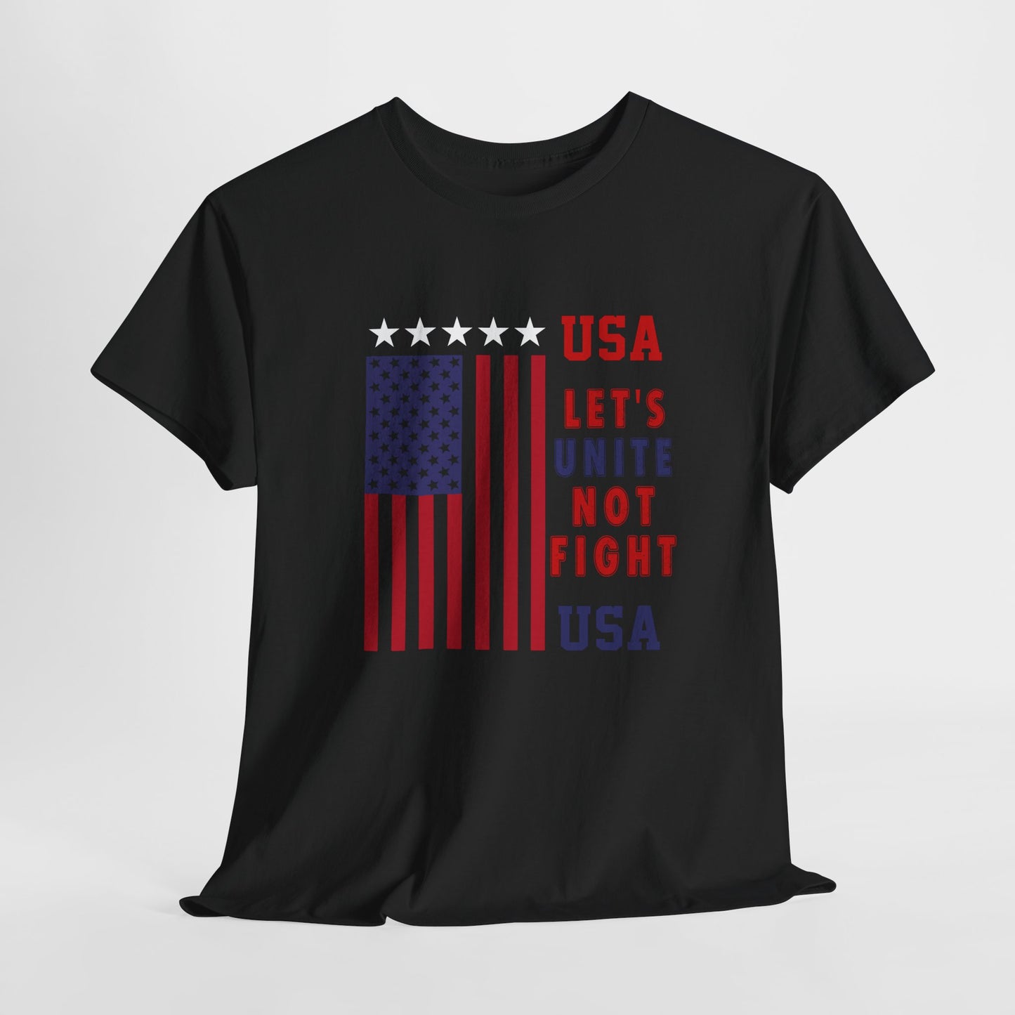 USA Unity Shirt, Let's Unite Not Fight, Patriotic American Flag T-Shirt, American pride Unisex Tee, Independence Day Shirt