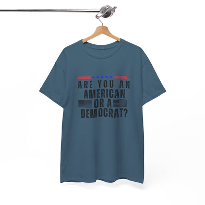 Patriotic T-shirt American or Democrat Shirt Election 2024 Political Statement Tee Proud American Gift Ideas