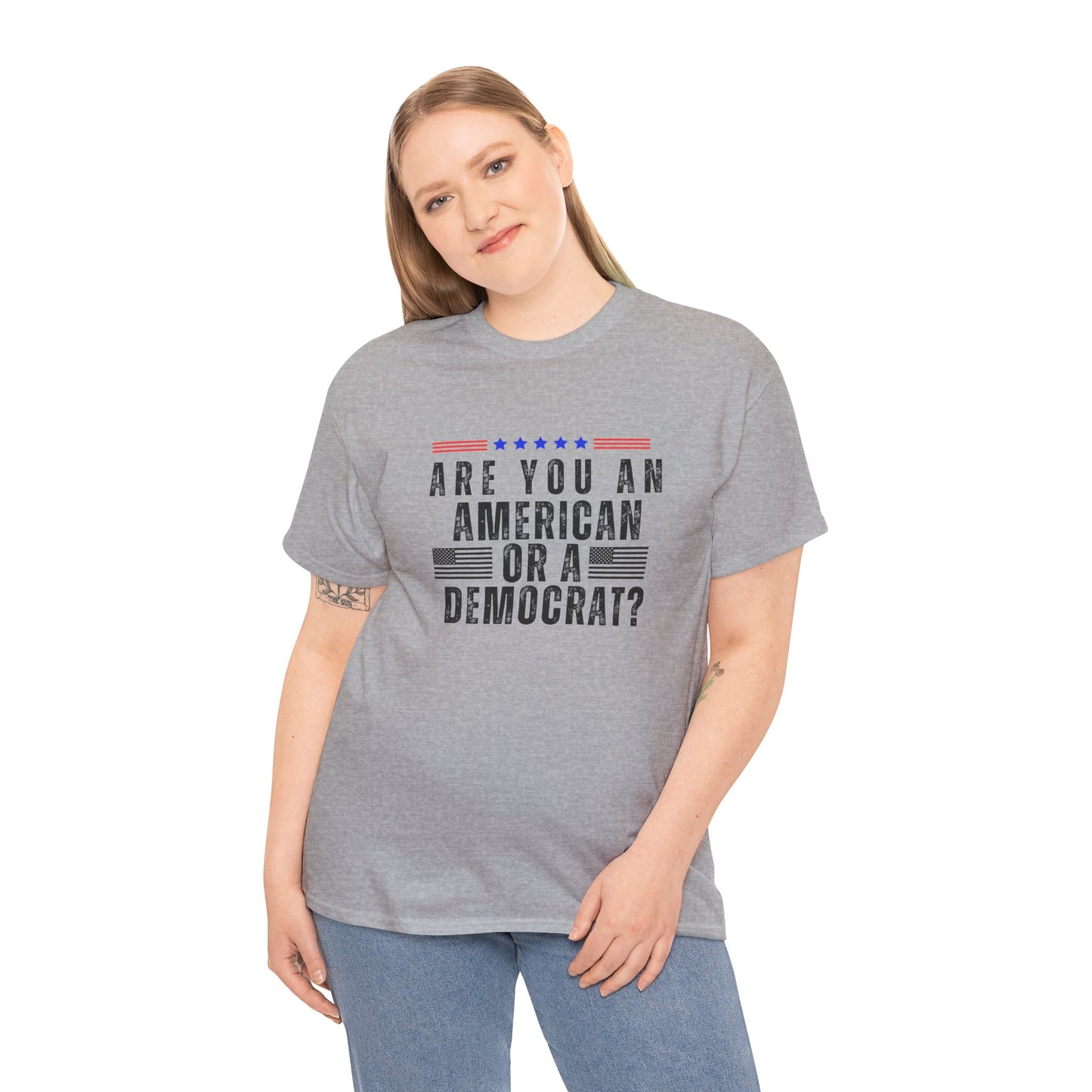 Patriotic T-shirt American or Democrat Shirt Election 2024 Political Statement Tee Proud American Gift Ideas