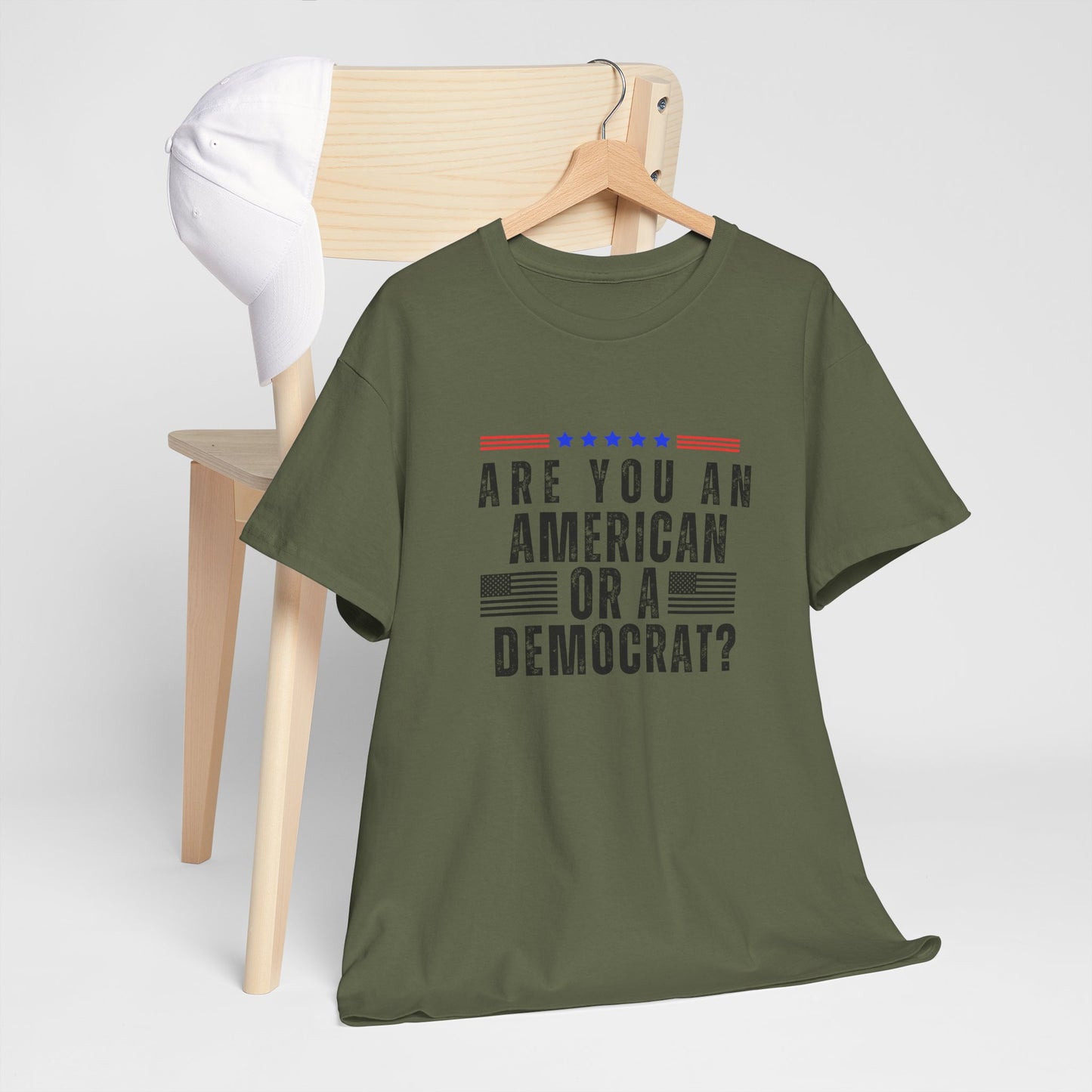 Patriotic T-shirt American or Democrat Shirt Election 2024 Political Statement Tee Proud American Gift Ideas