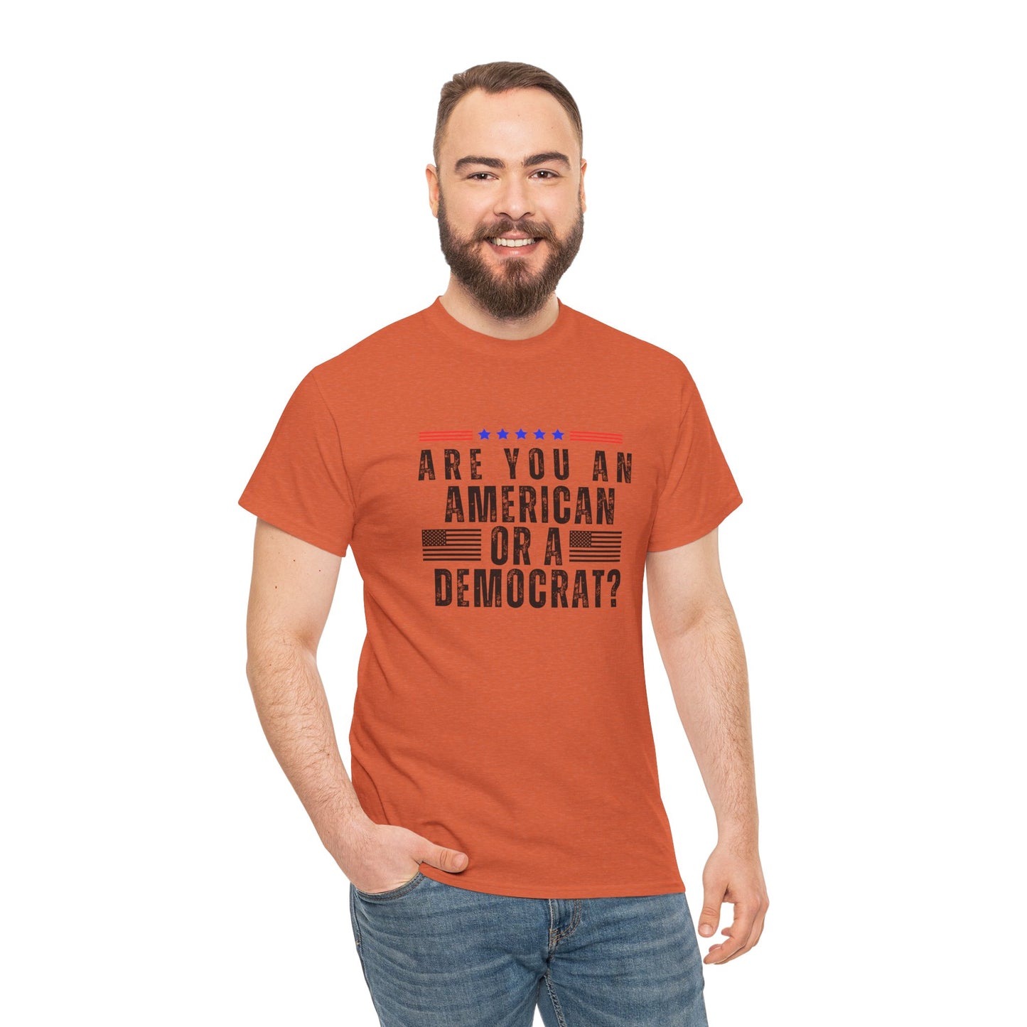 Patriotic T-shirt American or Democrat Shirt Election 2024 Political Statement Tee Proud American Gift Ideas