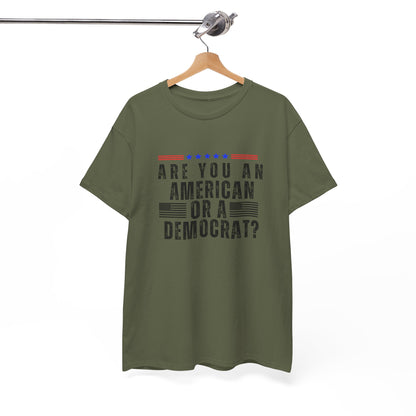 Patriotic T-shirt American or Democrat Shirt Election 2024 Political Statement Tee Proud American Gift Ideas