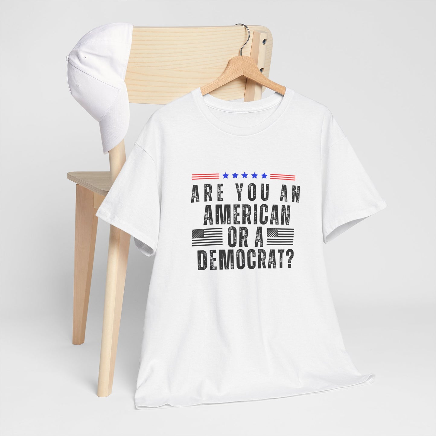 Patriotic T-shirt American or Democrat Shirt Election 2024 Political Statement Tee Proud American Gift Ideas