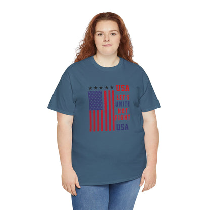 USA Unity Shirt, Let's Unite Not Fight, Patriotic American Flag T-Shirt, American pride Unisex Tee, Independence Day Shirt