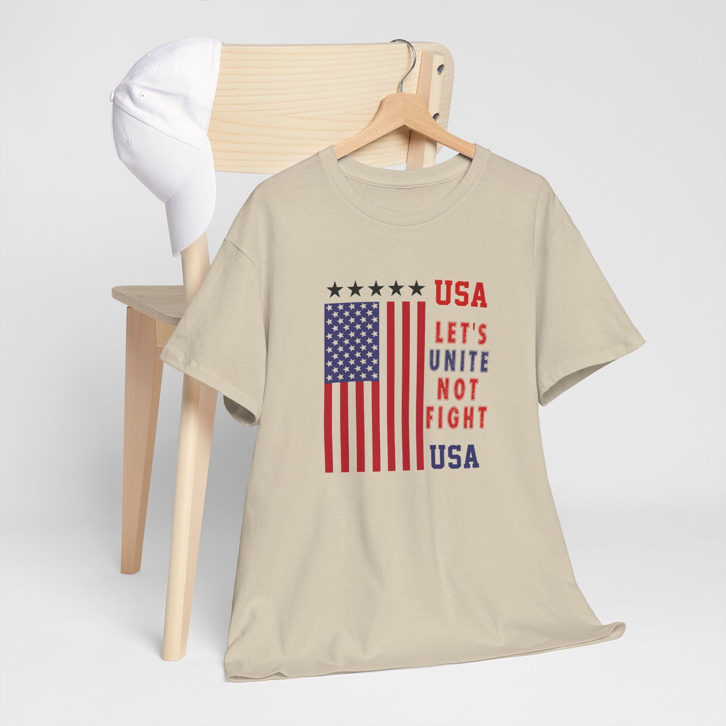 USA Unity Shirt, Let's Unite Not Fight, Patriotic American Flag T-Shirt, American pride Unisex Tee, Independence Day Shirt