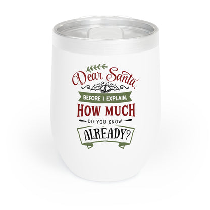 Insulated 12oz Wine Tumbler, Christmas Gift Ideas, Stainless Steel Container, Holiday Funny Gift Ideas