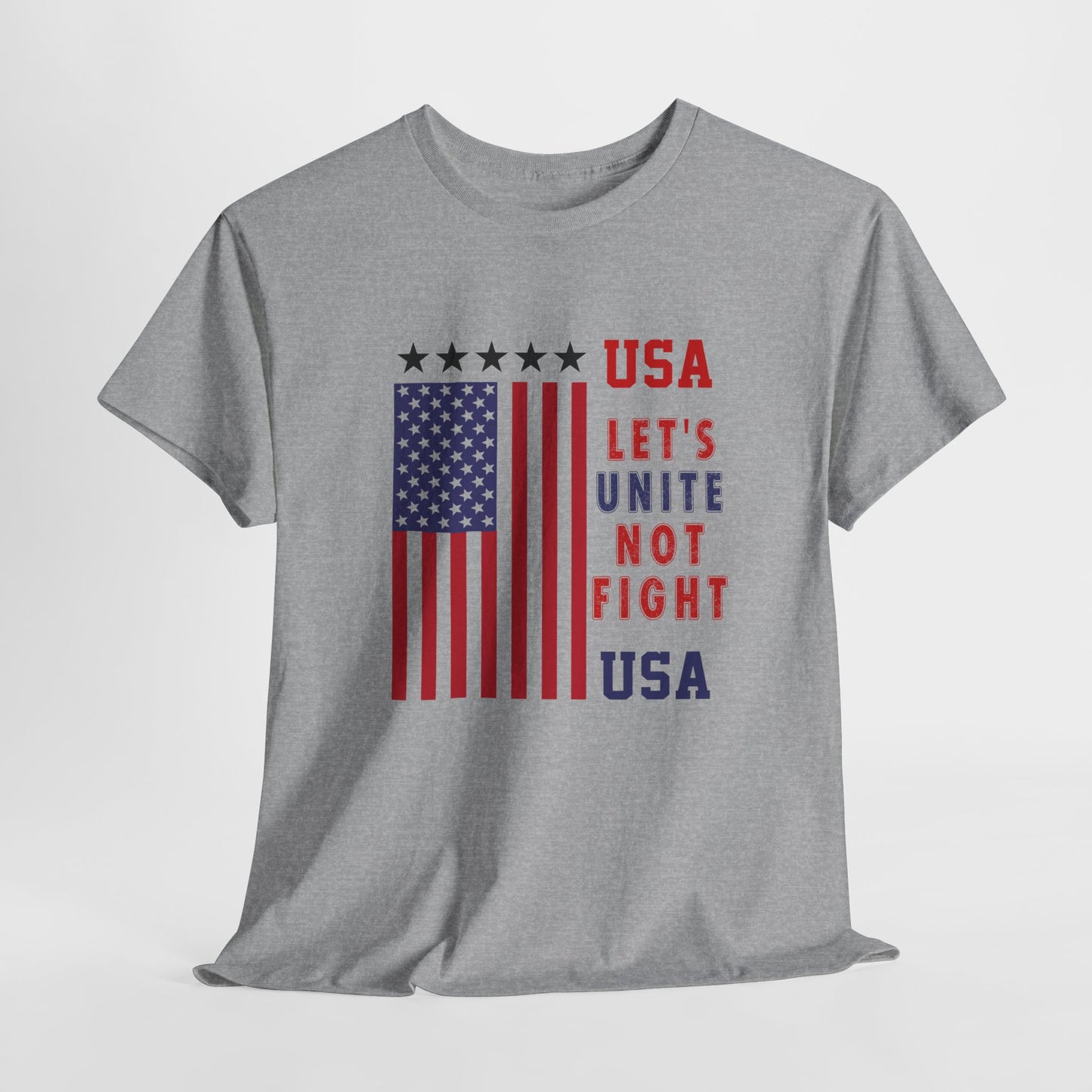 USA Unity Shirt, Let's Unite Not Fight, Patriotic American Flag T-Shirt, American pride Unisex Tee, Independence Day Shirt