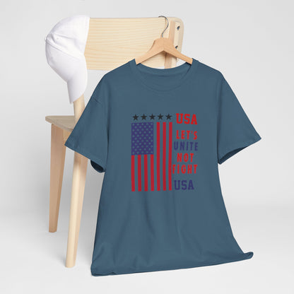 USA Unity Shirt, Let's Unite Not Fight, Patriotic American Flag T-Shirt, American pride Unisex Tee, Independence Day Shirt