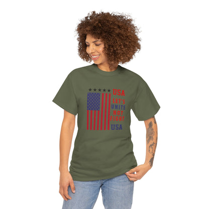 USA Unity Shirt, Let's Unite Not Fight, Patriotic American Flag T-Shirt, American pride Unisex Tee, Independence Day Shirt