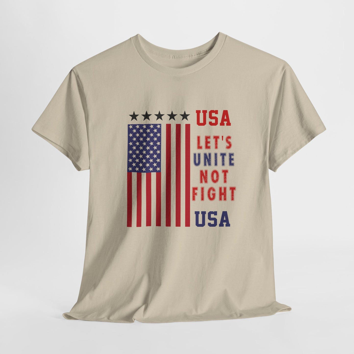 USA Unity Shirt, Let's Unite Not Fight, Patriotic American Flag T-Shirt, American pride Unisex Tee, Independence Day Shirt