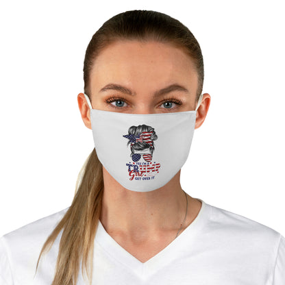 Patriotic Face Mask, Political Statement Mask "Yes I'm a Trump Girl", USA Flag Reusable Facemask, Adjustable Earloop Face Covering