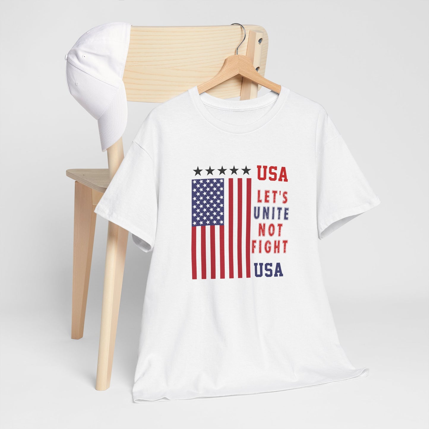 USA Unity Shirt, Let's Unite Not Fight, Patriotic American Flag T-Shirt, American pride Unisex Tee, Independence Day Shirt