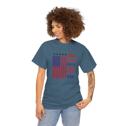 USA Unity Shirt, Let's Unite Not Fight, Patriotic American Flag T-Shirt, American pride Unisex Tee, Independence Day Shirt