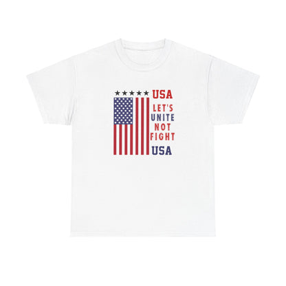 USA Unity Shirt, Let's Unite Not Fight, Patriotic American Flag T-Shirt, American pride Unisex Tee, Independence Day Shirt