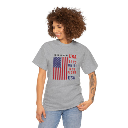 USA Unity Shirt, Let's Unite Not Fight, Patriotic American Flag T-Shirt, American pride Unisex Tee, Independence Day Shirt