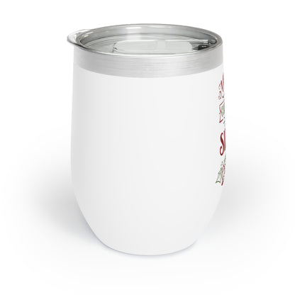 Christmas Insulated Wine Tumbler, Stainless Steel Container, 12oz Tumbler, Christmas Gift Ideas