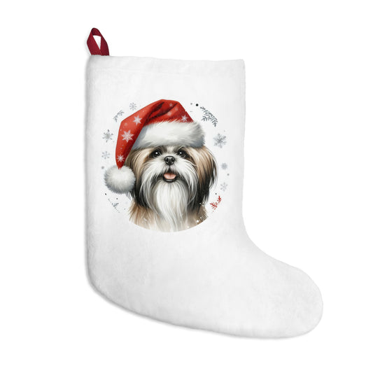 Shih Tzu Christmas Stocking for Pet Lovers, Holiday Decor for Dog Parents, Dog Christmas Decor,  Dog Parent Xmas Gift, Holiday hanging sock