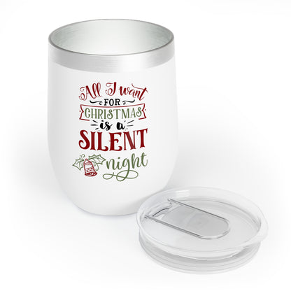 Christmas Insulated Wine Tumbler, Stainless Steel Container, 12oz Tumbler, Christmas Gift Ideas