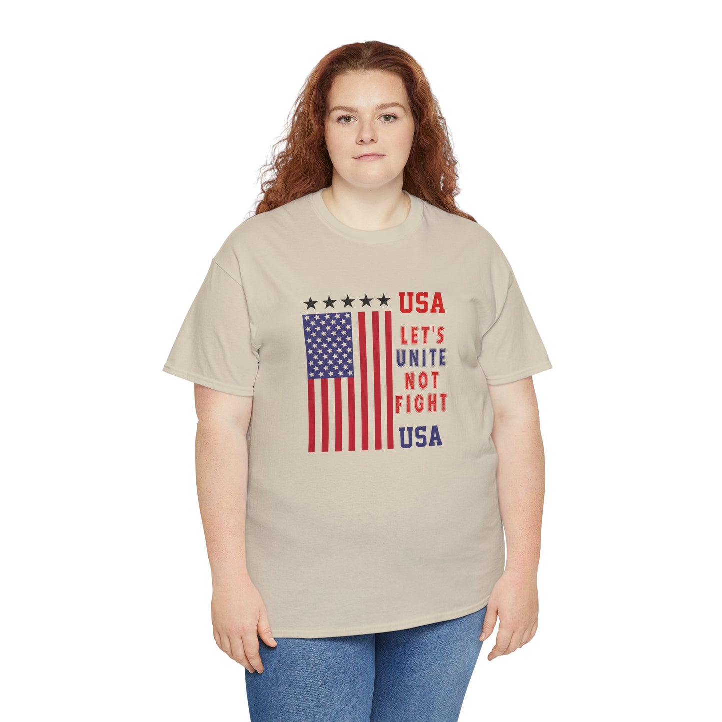 USA Unity Shirt, Let's Unite Not Fight, Patriotic American Flag T-Shirt, American pride Unisex Tee, Independence Day Shirt