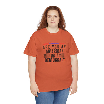 Patriotic T-shirt American or Democrat Shirt Election 2024 Political Statement Tee Proud American Gift Ideas