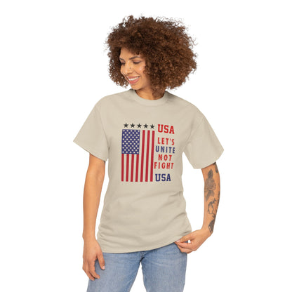 USA Unity Shirt, Let's Unite Not Fight, Patriotic American Flag T-Shirt, American pride Unisex Tee, Independence Day Shirt