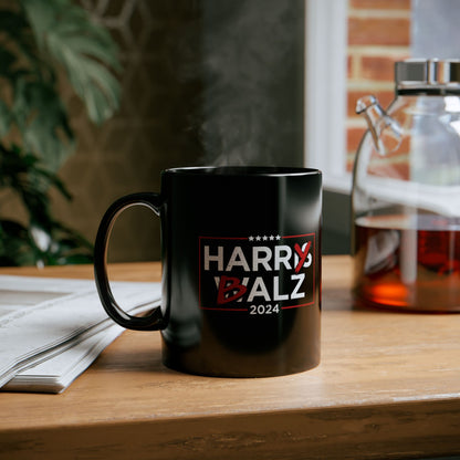 2024 Election Black Coffee Mug, Harris Walz, Funny Political Mug, Satire Humor, Novelty Gag Gift,  Trendy Humor Coffee Cup, 11oz and 15oz