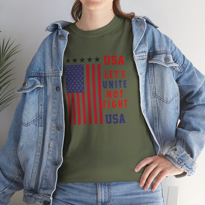 USA Unity Shirt, Let's Unite Not Fight, Patriotic American Flag T-Shirt, American pride Unisex Tee, Independence Day Shirt