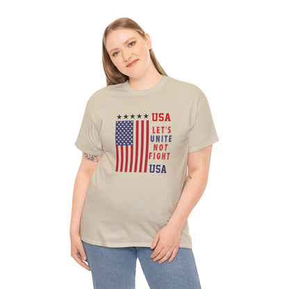 USA Unity Shirt, Let's Unite Not Fight, Patriotic American Flag T-Shirt, American pride Unisex Tee, Independence Day Shirt