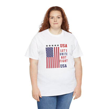 USA Unity Shirt, Let's Unite Not Fight, Patriotic American Flag T-Shirt, American pride Unisex Tee, Independence Day Shirt