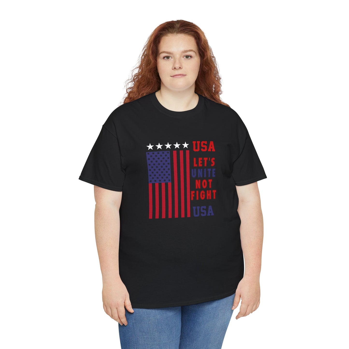 USA Unity Shirt, Let's Unite Not Fight, Patriotic American Flag T-Shirt, American pride Unisex Tee, Independence Day Shirt