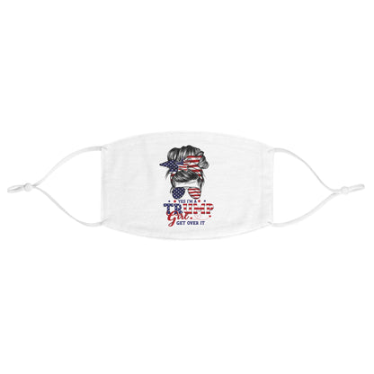 Patriotic Face Mask, Political Statement Mask "Yes I'm a Trump Girl", USA Flag Reusable Facemask, Adjustable Earloop Face Covering