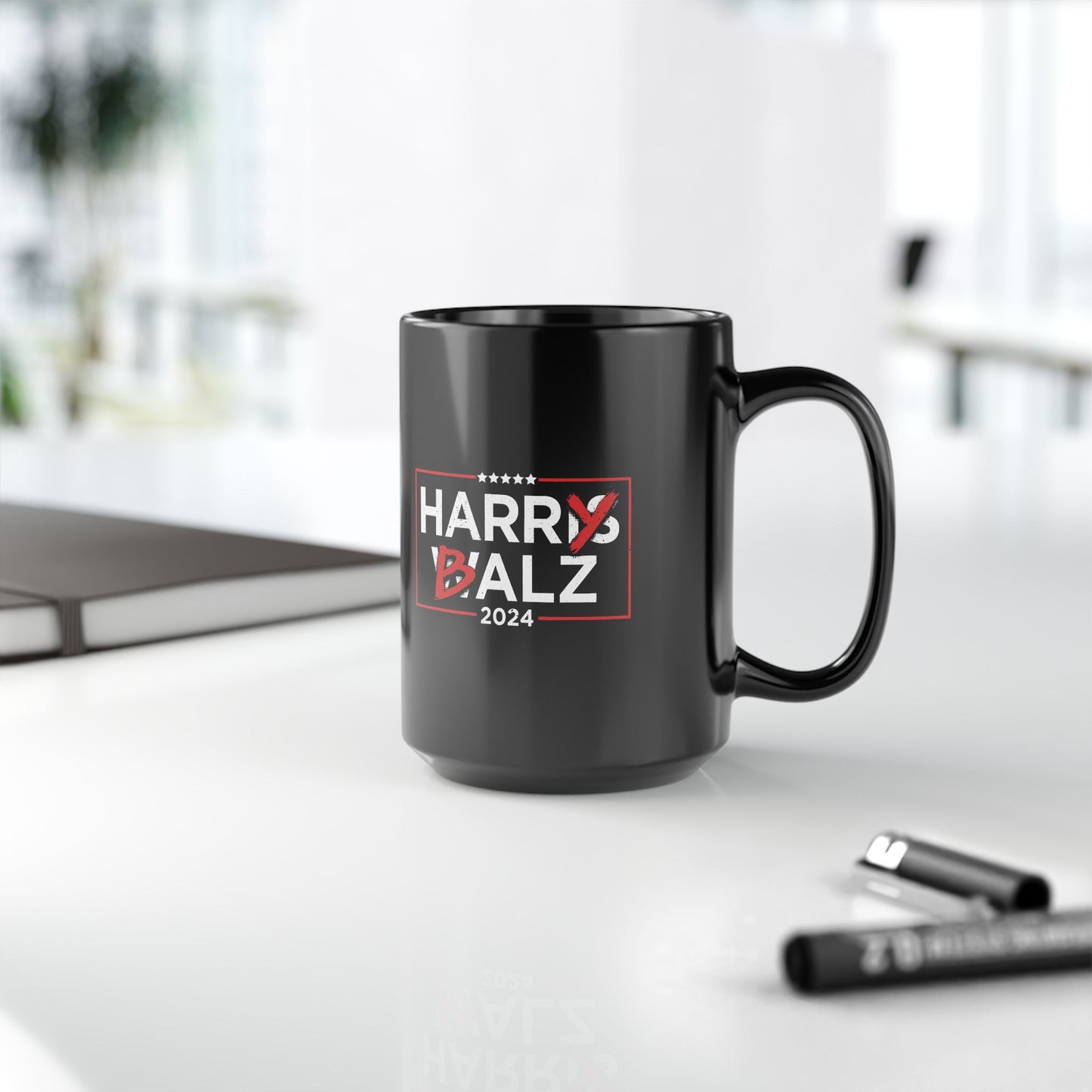 2024 Election Black Coffee Mug, Harris Walz, Funny Political Mug, Satire Humor, Novelty Gag Gift,  Trendy Humor Coffee Cup, 11oz and 15oz