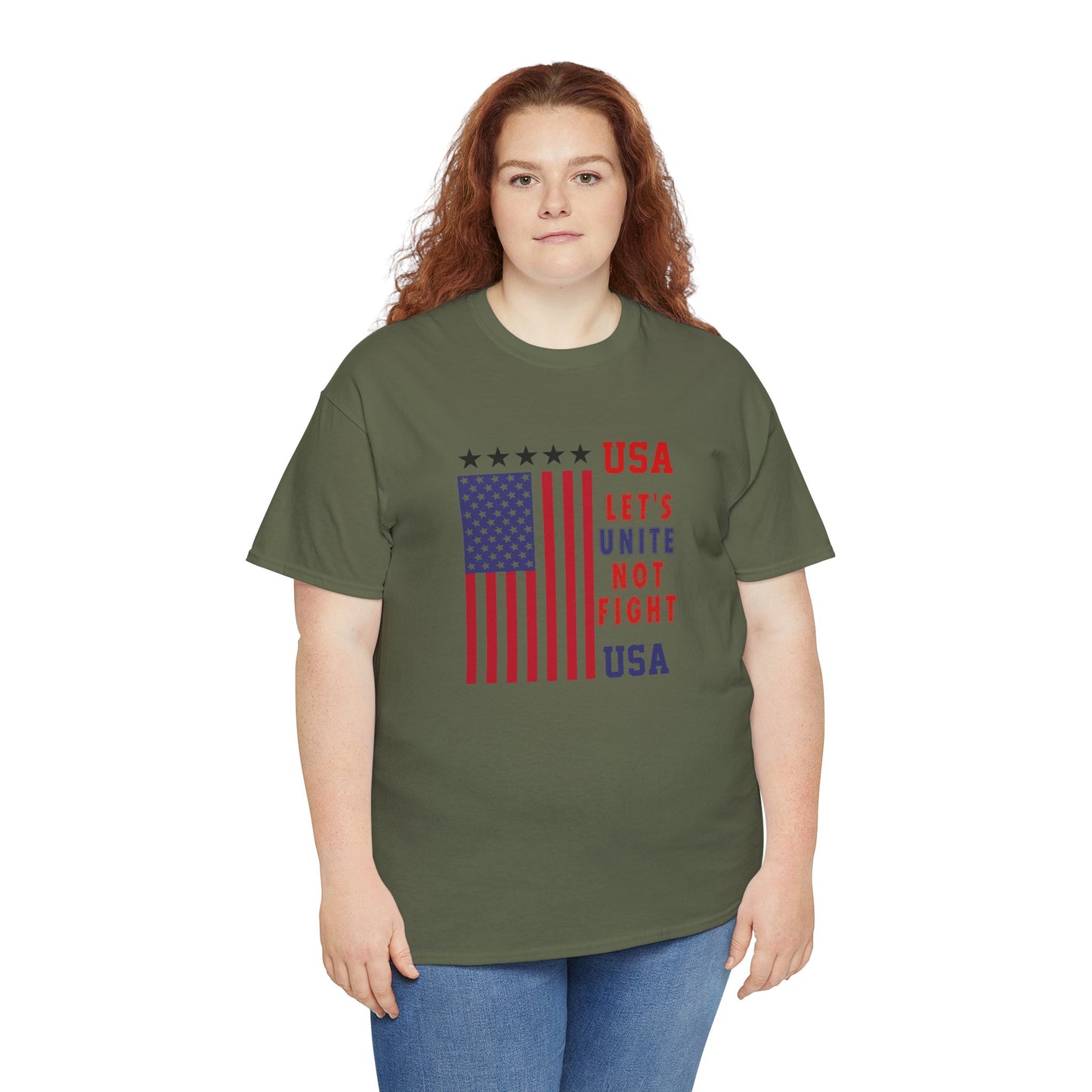 USA Unity Shirt, Let's Unite Not Fight, Patriotic American Flag T-Shirt, American pride Unisex Tee, Independence Day Shirt