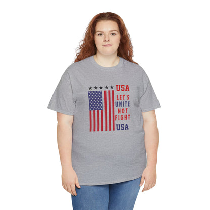 USA Unity Shirt, Let's Unite Not Fight, Patriotic American Flag T-Shirt, American pride Unisex Tee, Independence Day Shirt