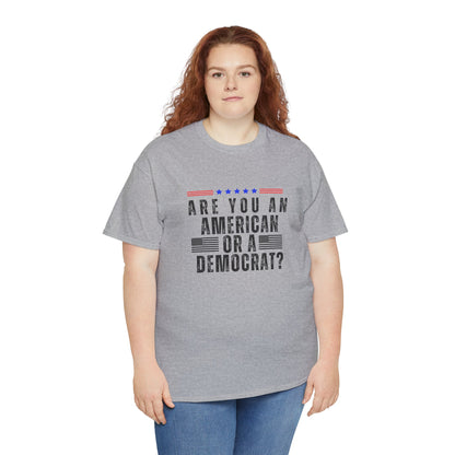 Patriotic T-shirt American or Democrat Shirt Election 2024 Political Statement Tee Proud American Gift Ideas