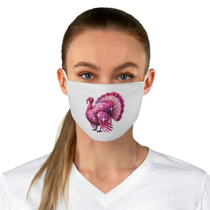 Turkey Thanksgiving Face Mask, Sparkly Pink Disco Turkey, Reusable Facemask, Adjustable Cloth Mask, Gift Ideas for Holidays