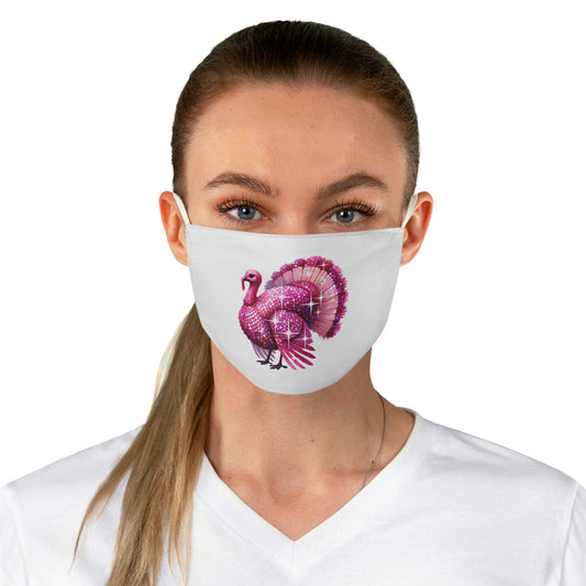 Turkey Thanksgiving Face Mask, Sparkly Pink Disco Turkey, Reusable Facemask, Adjustable Cloth Mask, Gift Ideas for Holidays