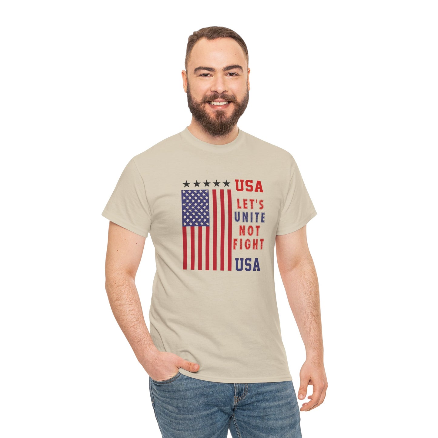 USA Unity Shirt, Let's Unite Not Fight, Patriotic American Flag T-Shirt, American pride Unisex Tee, Independence Day Shirt