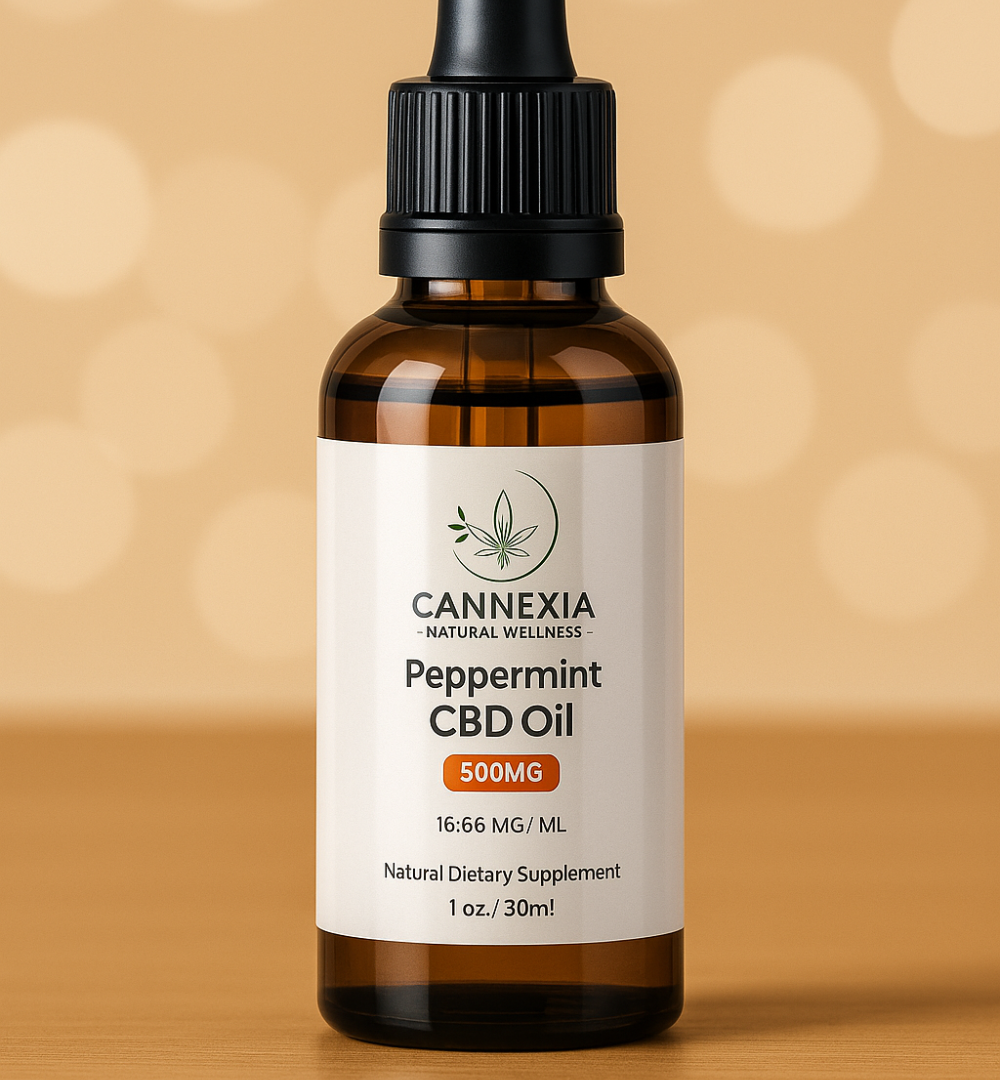 Cannexia Premium Peppermint Flavored CBD Oil Drops – CBD oil blend with 99%+ CBD isolate and MCT oil