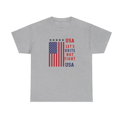 USA Unity Shirt, Let's Unite Not Fight, Patriotic American Flag T-Shirt, American pride Unisex Tee, Independence Day Shirt